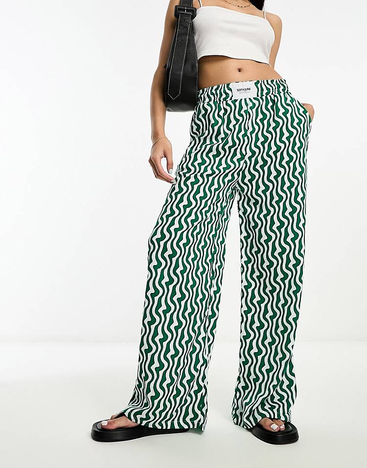 Sixth June printed pants in green